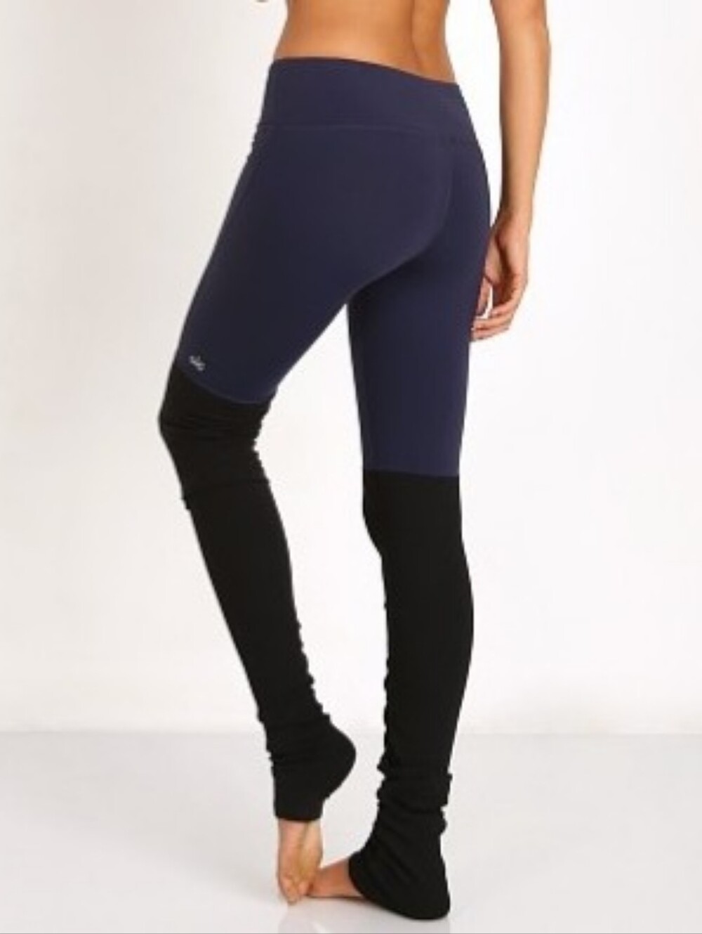 Alo Yoga Women's Goddess Navy/Black High Waisted Ribbed Leggings - Sz S